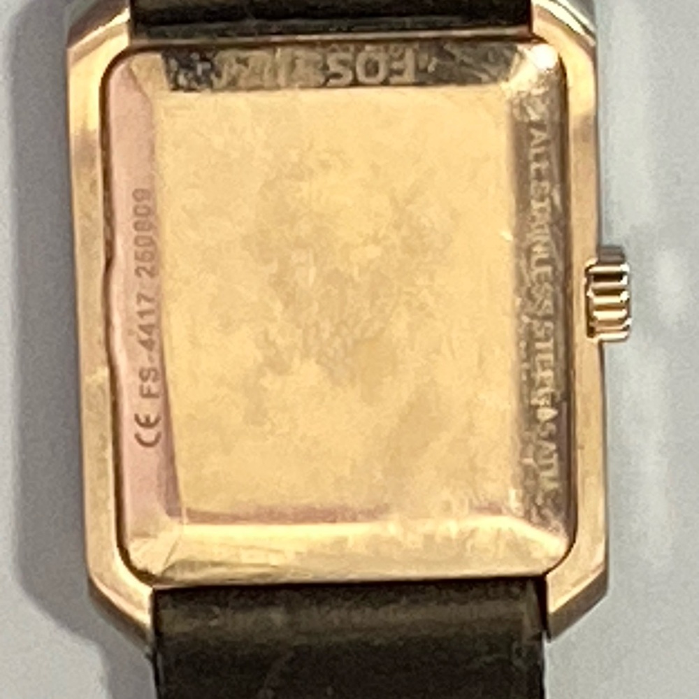 Fossil Rectangular Crystal Bezel Women's Watch Bl… - image 8